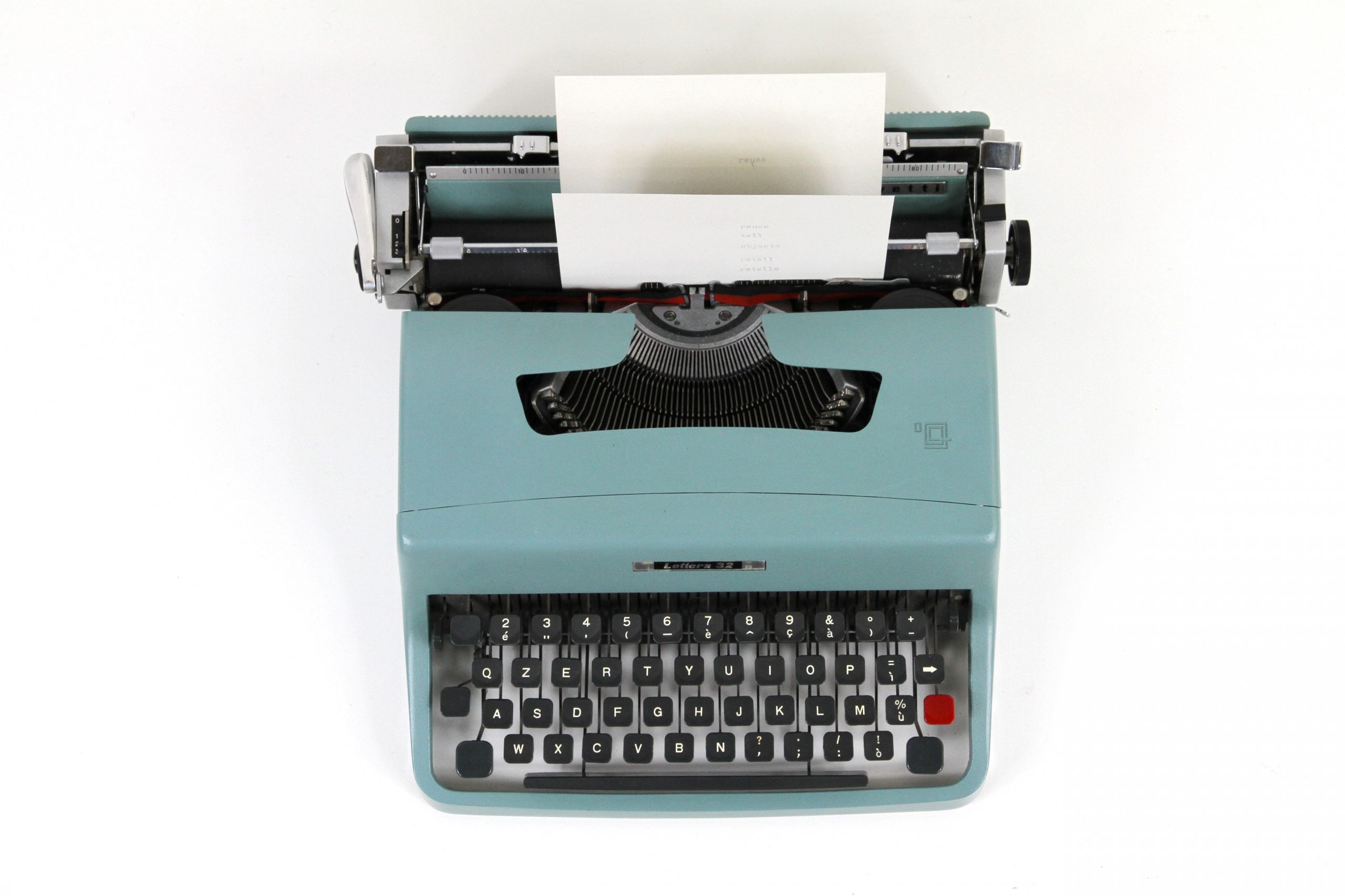 Writing content on a typewriter