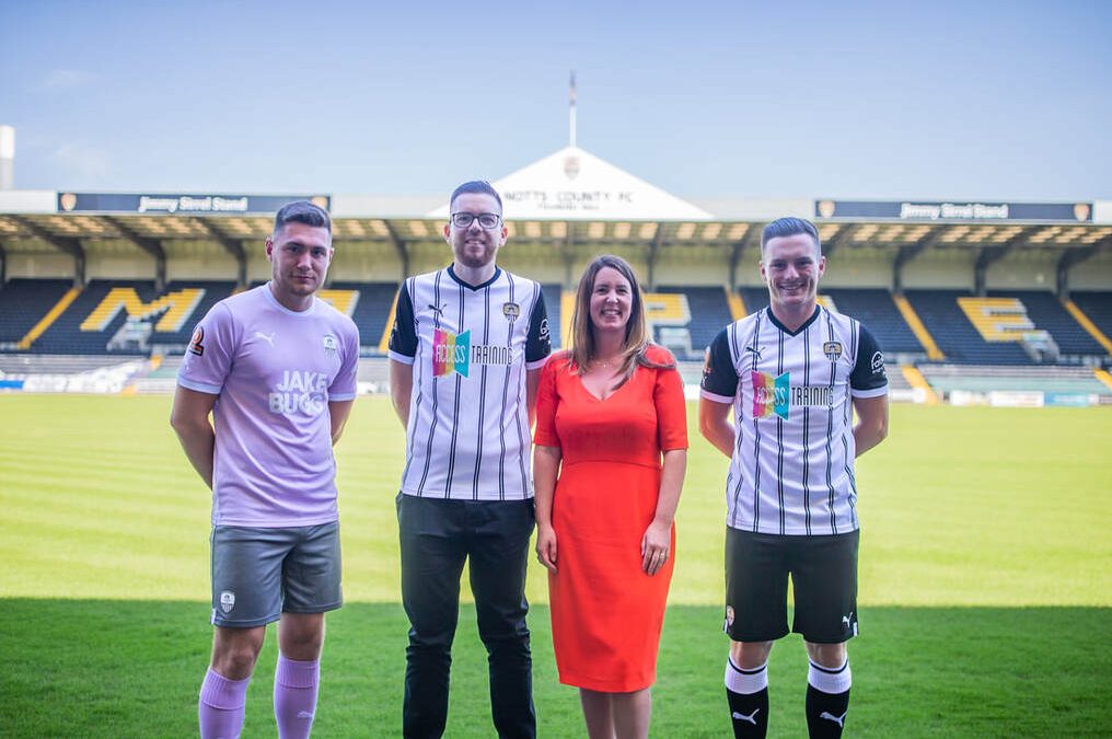 Notts County Football Club unveils Access Training as its new home Front-of-Shirt sponsor